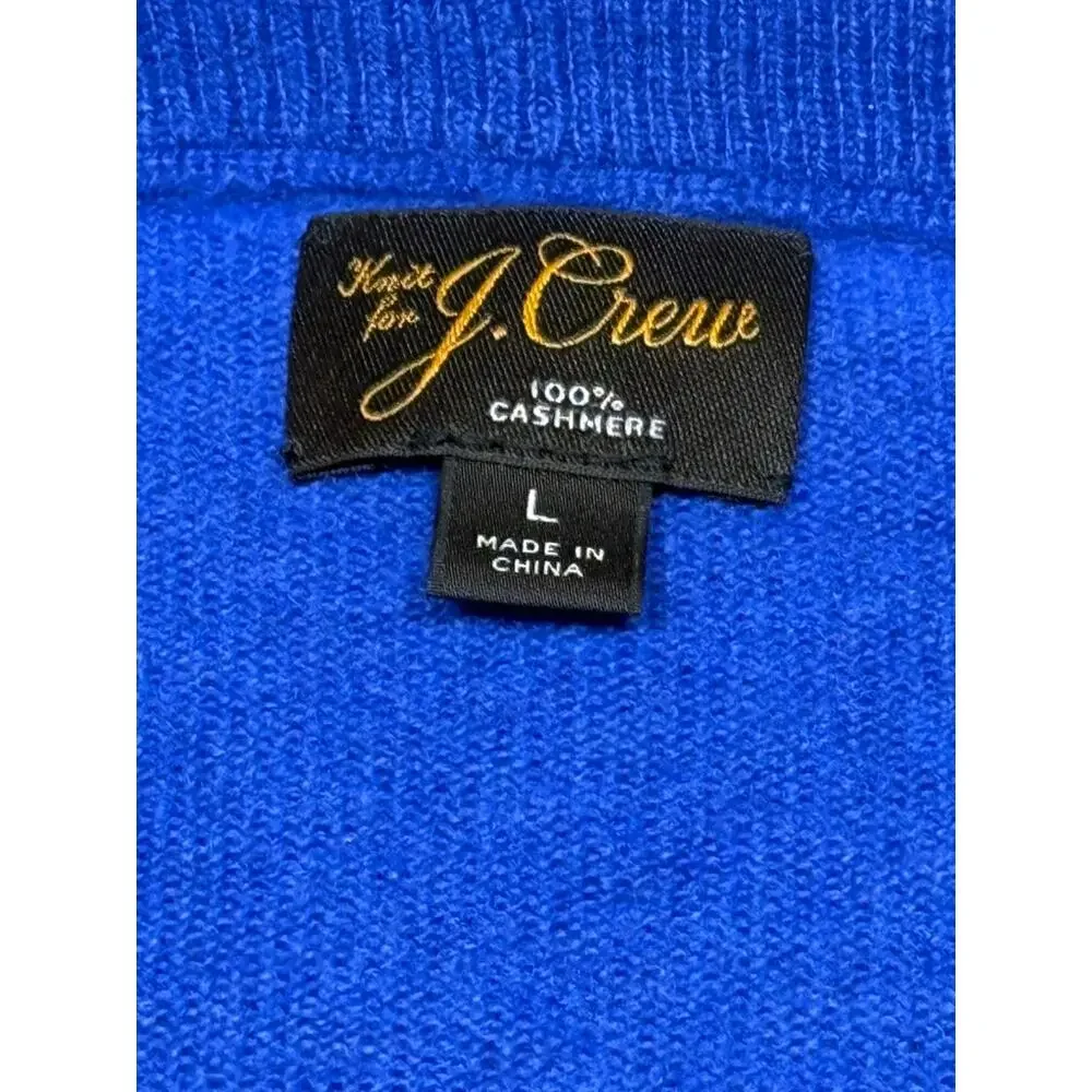 J. Crew Vibrant Royal Blue Cashmere Crewneck Sweater Men's Large